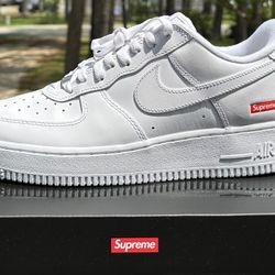 Supreme Air Force 1 “White” Size 9.5, 10.5