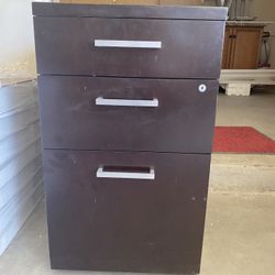 Three Drawer Wood File Cabinet