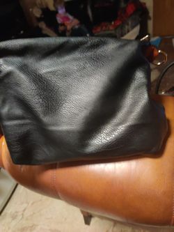 Black Leather Makeup Bag