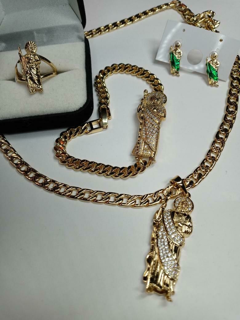BEAUTIFUL SAN JUDITAS SET 14k Gold Laminated  High Quality 