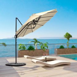 Extra Large 8x13 FT Offset Patio Umbrella Cantilever Umbrella, Double-Sided Outdoor Patio Hanging Umbrella with Crank Handle for Backyard, Deck, Pool,