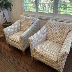 Pair Of  Upholstery Accent Chairs - Excellent Condition- Retail: $2100