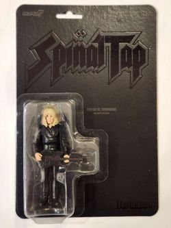 SUPER 7 REACTION FIGURES. SPINAL TAP. NONE MORE BLACK. DAVID ST. HUBBINS. 3.75 " ACTION FIGURE.