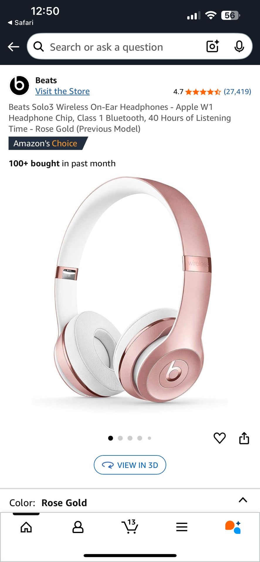 Beats Solo Rose Gold