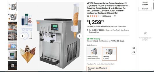 2 BRAND NEW Vevor Ice cream machines.