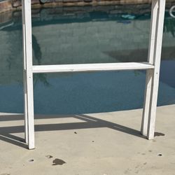 Narrow White Wooden 2-shelf Stand 