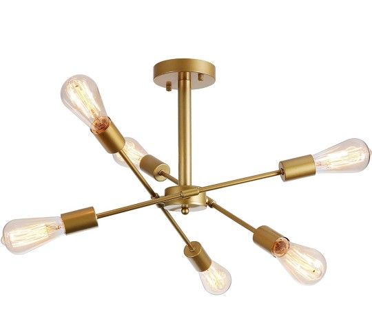 Gold Sputnik Chandelier 6 Lights