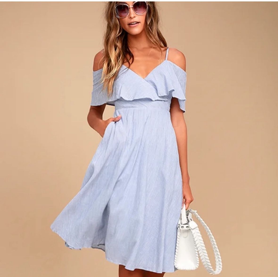 Lulus blue and white nantucket dress 