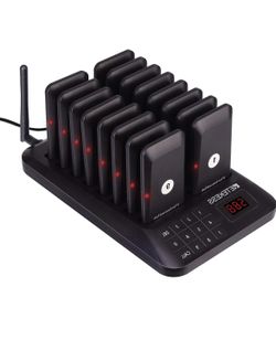 Restaurant Pager System,Pagers for Restaurants,Touch Keyboard,984ft Long Range,16 Order Ready Buzzers for Restaurant