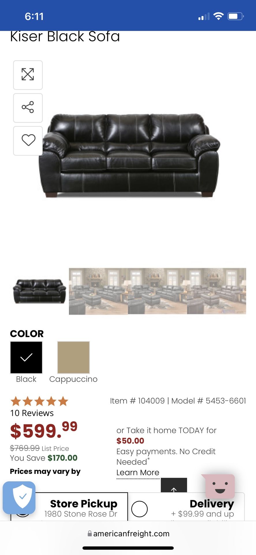 Dark Brown Leather Couch