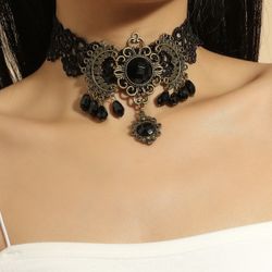 Geometric Charm Beaded Choker