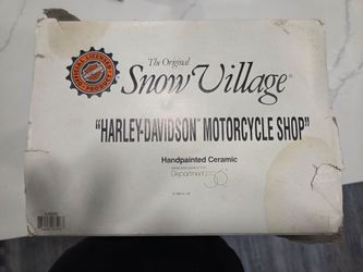 Department 56 Snow Village Harley-Davidson Motorcycle Shop