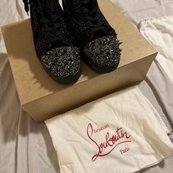 Christian Louboutin Black “PikPik” High Top Sneakers Men’s Size EU 42