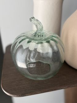 Pottery Barn Glass Cloche Pumpkin Seasonal Decor