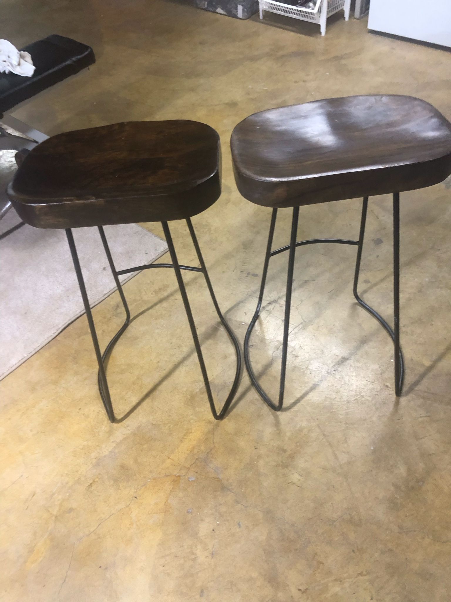 2 Brown Bar Stools
