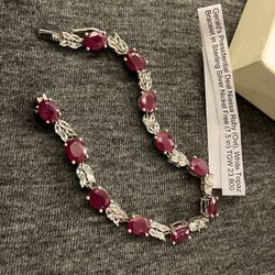 Silver Bracelet With Rubies 