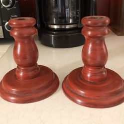 Wood candle holders
