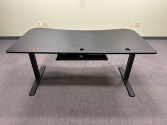 Black Electric Standing Desk with Curved Top