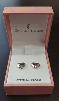 Charlotte & Lexi Brand new never worn 925 Sterling Silver Heart Stud Earrings