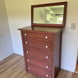 Antique Small Dresser Chest of Drawers with Mirror 