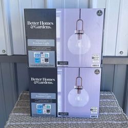 NEW (Set of 2) Glass Pendants Light Fixtures