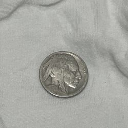 Buffalo nickel date worn off
