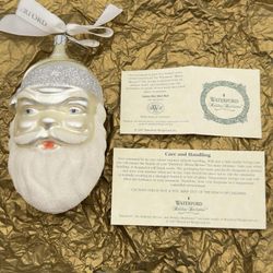 VTG Waterford Holiday Heirlooms Jolly Saint Nick Blown Glass Christmas Ornament