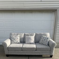 Modern Light Gray Sofa Couch - Excellent Condition