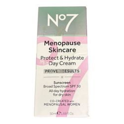 🌸 No7 Menopause Skincare Protect & Hydrate Day Cream – SPF 30, 50ml (New)