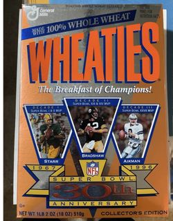 Wheaties Super Bowl 30th Anniversary Box Terry Bradshaw (unopened)