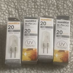 4-Sunlite Bi-Pin GY6.35, 20 Watt , 120 Volt Clear Bulb