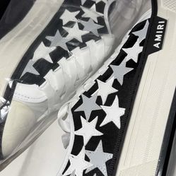 Amiri Star Patch Lace-Up Mens Tennis Shoes