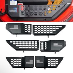 Metal Front and Rear Door Pocket Storage for Jeep Wrangler | Door Pocket for Wrangler JL/JLU 4XE (2018-2025) & Gladiator JT (2020-2025) | Door Storage