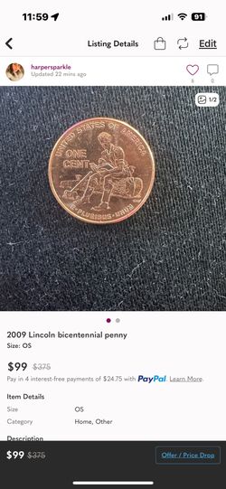 2009 Lincoln Bicentennial Penny No Mint Mark 