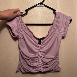 Forever 21 - Light Purple Scrunched Crop Top