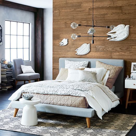 West Elm Mod Upholstered Platform Bed - Queen