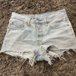 Levi's 501 Cut Off Shorts Women's Size W26Button Fly Light Denim