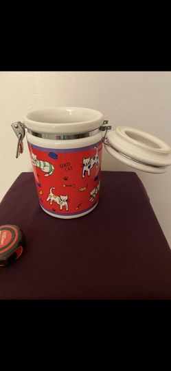 Antique cat food stein 