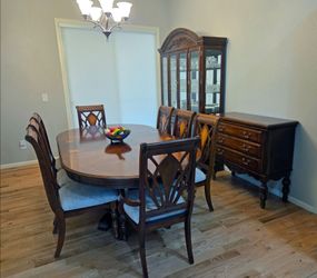 Formal Dining Set – Table, 8 Chairs, Hutch & Sideboard