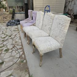 Dining Chairs (Script Fabric – Set of 3)