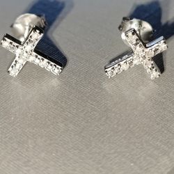 Diamond Cross Earrings 