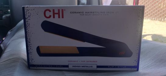 Chi Ceramic Hair Styling Iron 1" For Silky Smooth Hair. Indigo Metallic 