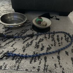 Dog Leash, Bowls, Muzzle & Toys