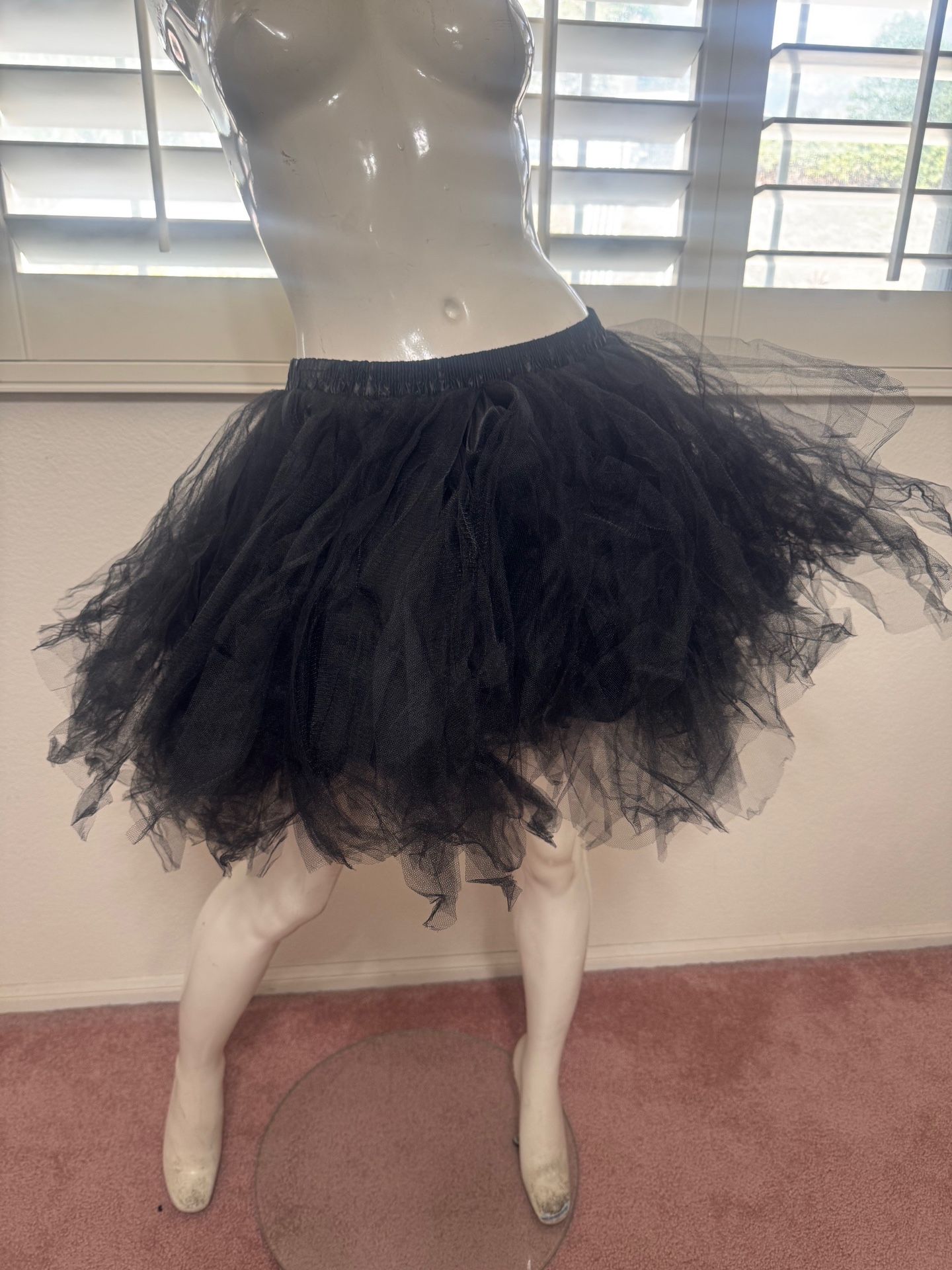 New black tutu tulle skirt costume cosplay goth gothic ballet dress short 80s