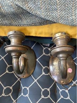 Solid brass heavy pair early candlesticks