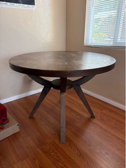 Round Wooden MCM Dining Table