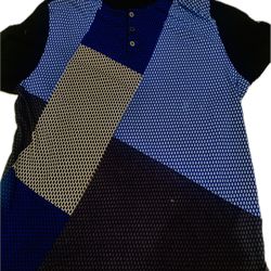 Geometric Alfani Shirt – Hex Pattern & Color Block (Size M)