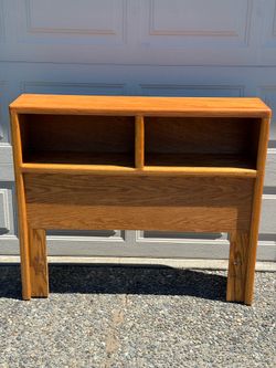 Twin Size Oak Bookcase Headboard