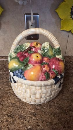 Eastside, Ceramic Fruit Basket Container with lid