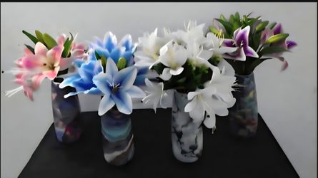 *** SPECIAL SALE *** Ceramic Vases with Faux Floral Bouquets ($15 EACH) @ Lasting Creations